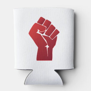 Raised Red Gradient Fist Can Cooler
