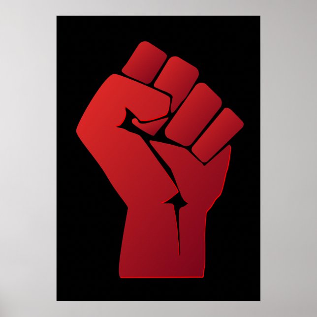 Raised Red Gradient Fist Poster (Front)