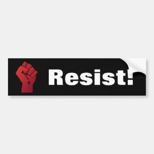 Raised Red Gradient Fist Resist! Bumper Sticker