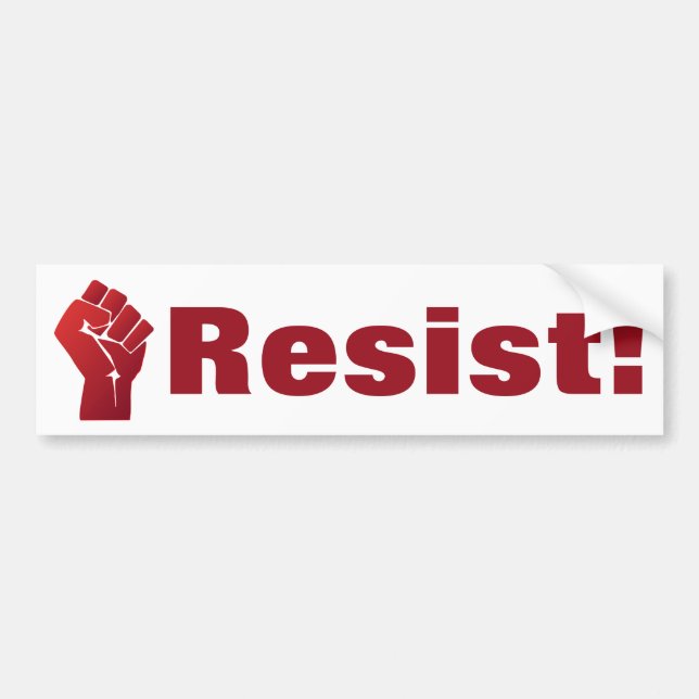 Raised Red Gradient Fist Resist! Bumper Sticker (Front)