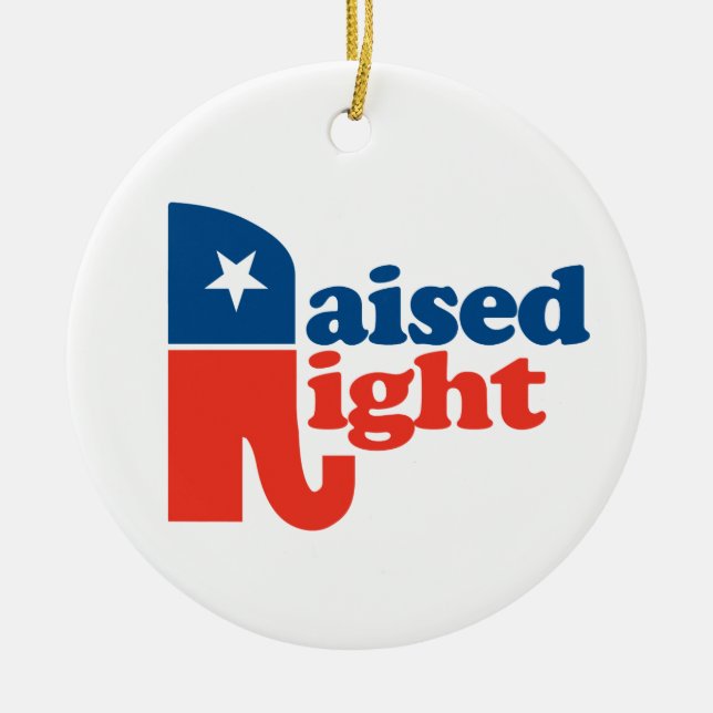 Raised Right Ceramic Tree Decoration (Front)