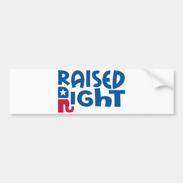 Raised Right Conservative Republican! Bumper Sticker (Front)