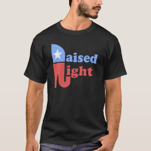 Raised Right Republican Elephant Retro Style Patri T-Shirt