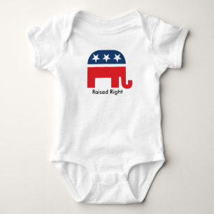 Raised Right Republican Elephant Unisex Baby Shirt