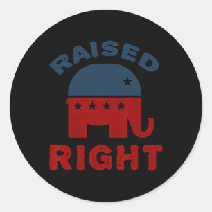 Raised Right Republican Shirt Conservative Elephan Classic Round Sticker