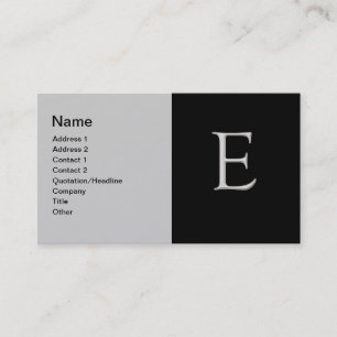 Raised Silver Letter "E" Business Card