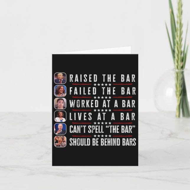 Raised The Bar Harris Failed Funny Trump Politicia Card (Front)
