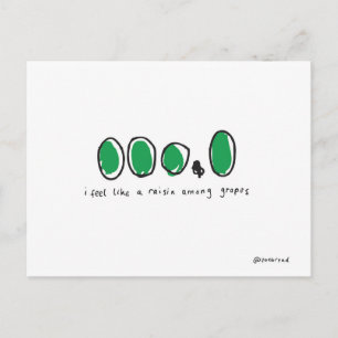 raisin among grapes postcard