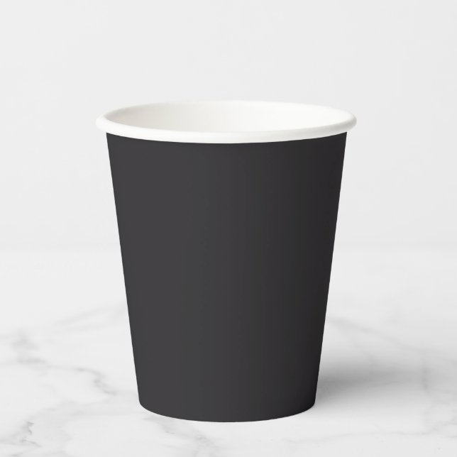 Raisin Black Solid Colour Paper Cups (Front)