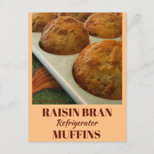 Raisin Bran Refrigerator Muffins Recipe Card