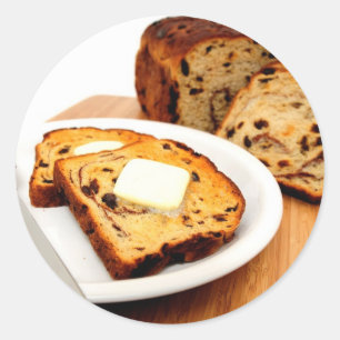 Raisin Bread And Cinnamon Classic Round Sticker