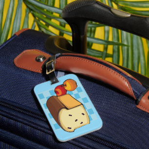 Raisin Bread Loaf and Red Apples Luggage Tag