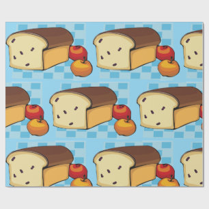 Raisin Bread Loaf and Red Apples Wrapping Paper