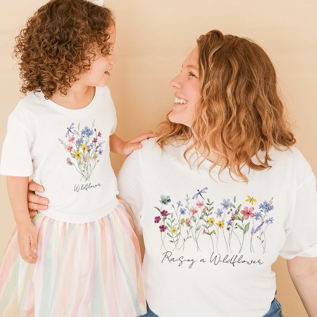 Raising a Wildflower | Mum Matching Botanical T-Shirt (Creator Uploaded)