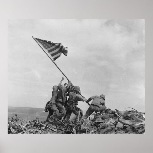 Raising American flag on Iwo Jima (1945) Poster (Front)