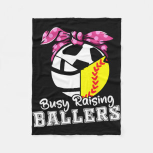 Raising Ballers - Funny Softball Volleyball Soccer Fleece Blanket