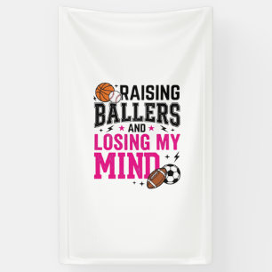 Raising Ballers Sports Mum Vintage T-Shirt Design_ Banner