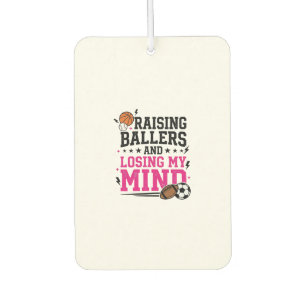 Raising Ballers Sports Mum Vintage T-Shirt Design Car Air Freshener
