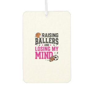 Raising Ballers Sports Mum Vintage T-Shirt Design_ Car Air Freshener
