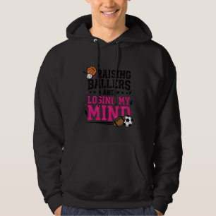 Raising Ballers Sports Mum Vintage T-Shirt Design Hoodie