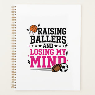 Raising Ballers Sports Mum Vintage T-Shirt Design Planner