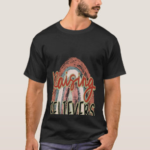 Raising Believers Retro Rainbow Bible Verse Christ T-Shirt