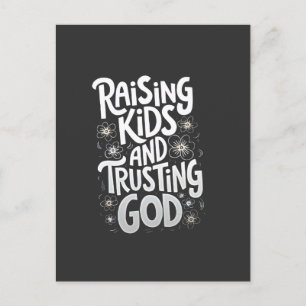 Raising Kids and Trusting God Mothers Day Announcement Postcard
