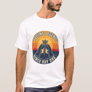 Raising Legends Since Day One Retro Sunset Mum Su T-Shirt