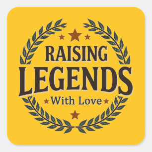 Raising Legends with Love – Vintage Badge Square Sticker