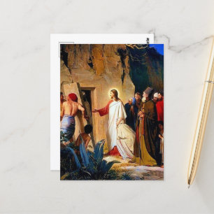 Raising of Lazarus, Carl Bloch, Postcard