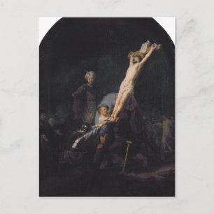 Raising of the Cross, Passion Series by Rembrandt Postcard