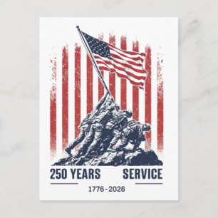 Raising the Flag America 250 Years Anniversary Postcard