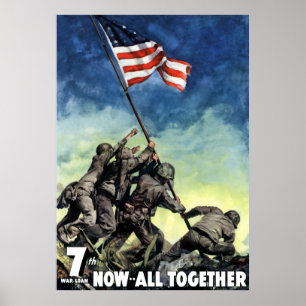 Raising The Flag On Iwo Jima Poster