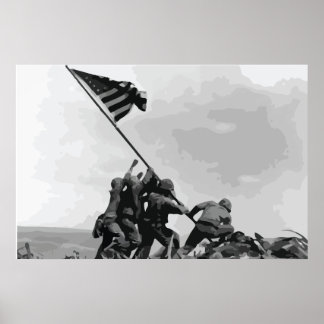 Raising the Flag on Iwo Jima vintage poster