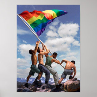 Raising the Rainbow Flag Poster
