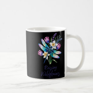 Raising wildflowers dragonfly floral artwork for coffee mug