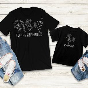 Raising Wildflowers Girl Mum Mama Mini Outfits T-Shirt