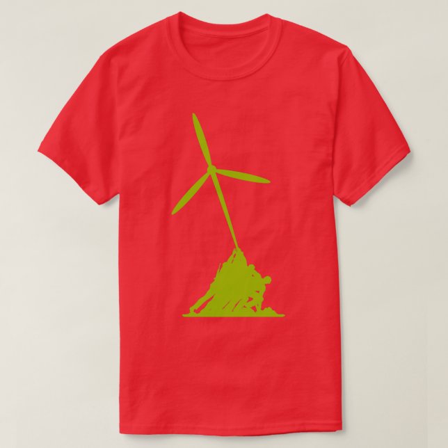 Raising wind turbines T-Shirt (Design Front)