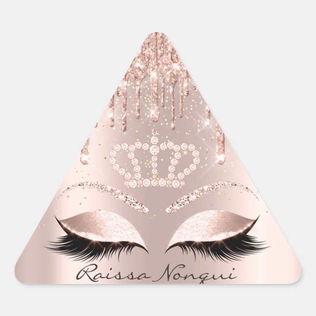Raissa Crown 16th 15th Bridal Rose Glitter Triangle Sticker (Front)