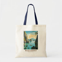 Raja Ampat Indonesia Boat Travel Art Vintage