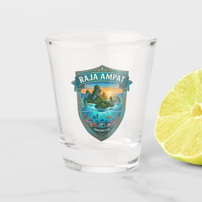 Raja Ampat Indonesia Shot Glass (Front)