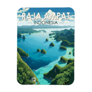 Raja Ampat Indonesia Travel Art Vintage Magnet