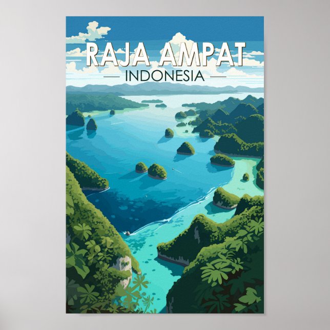Raja Ampat Indonesia Travel Art Vintage Poster (Front)
