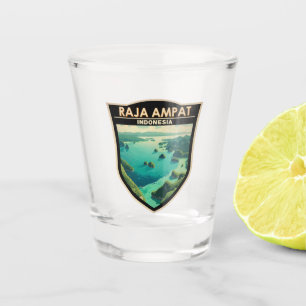 Raja Ampat Indonesia Travel Art Vintage Shot Glass