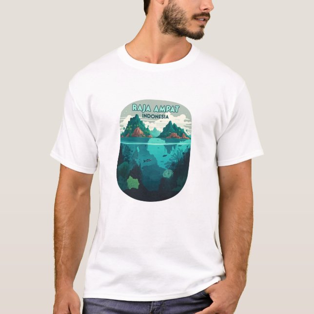 Raja Ampat Indonesia Underwater Scuba Retro T-Shirt (Front)
