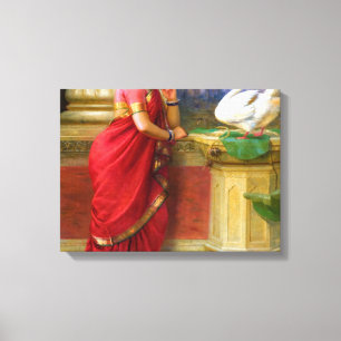 Raja Ravi Varma - Hamsa Damayanti Canvas Print