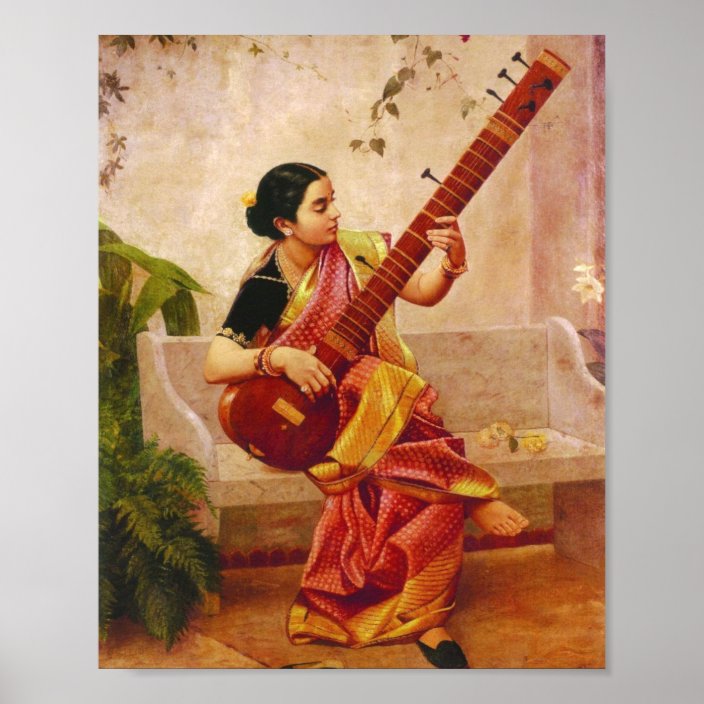 Raja Ravi Varma Kadambari Poster Zazzle.co.uk