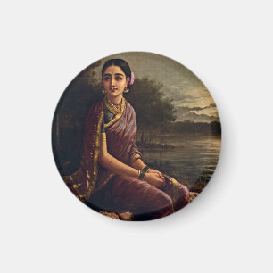 Raja Ravi Varma - Radha In The Moonlight Magnet
