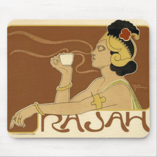 Rajah Vintage Coffee Ad Mouse Mat