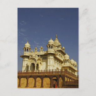 Rajasthan, India A woman standing at and accient Postcard